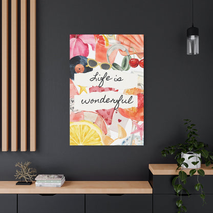 Life is Wonderful Canvas Wall Art, Colorful Decor, Inspirational Gift, Home Display, Summery Wall Art, Motivational Print