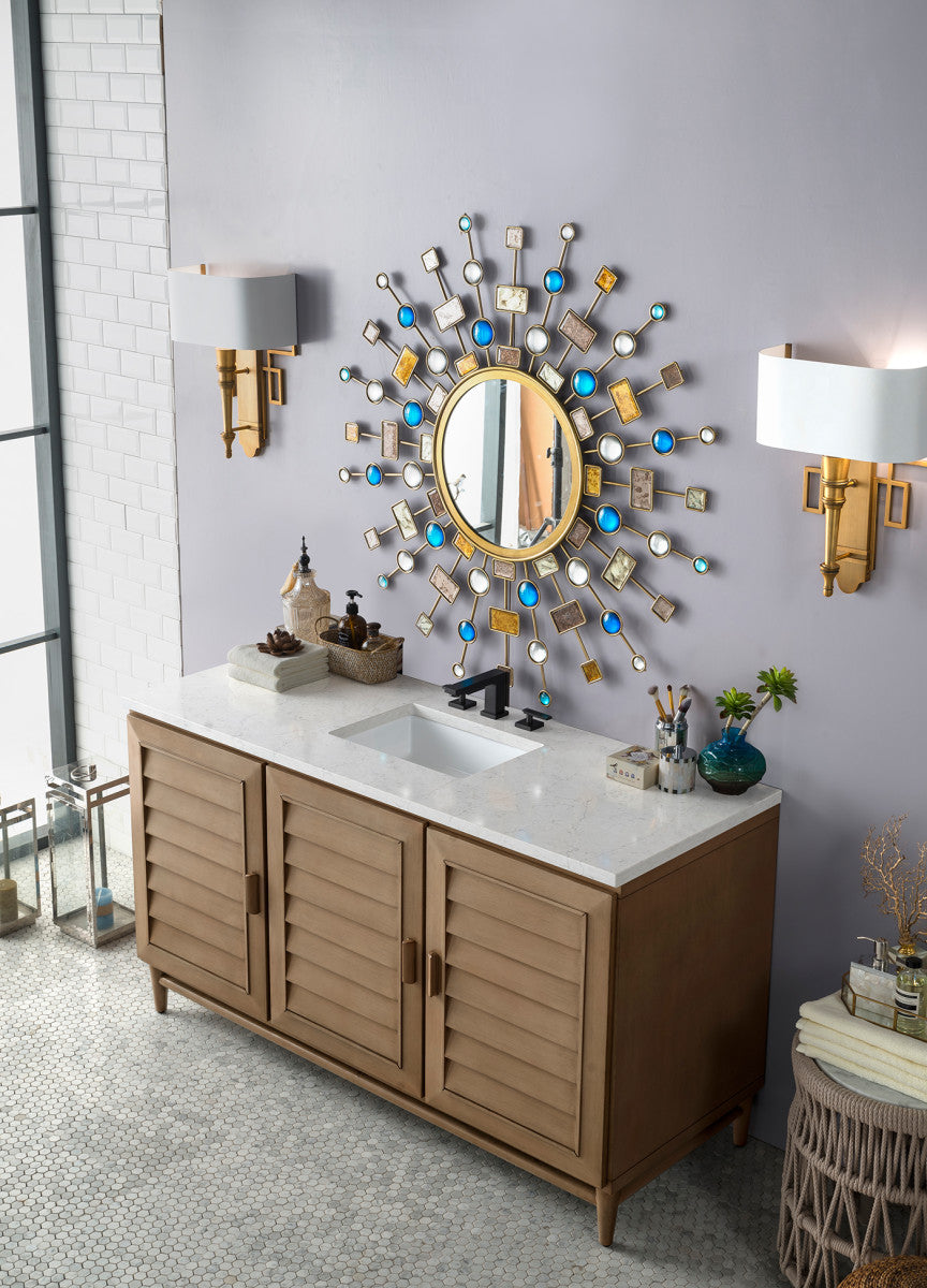 Portland 72" Double Vanity Cabinet, Whitewashed Walnut