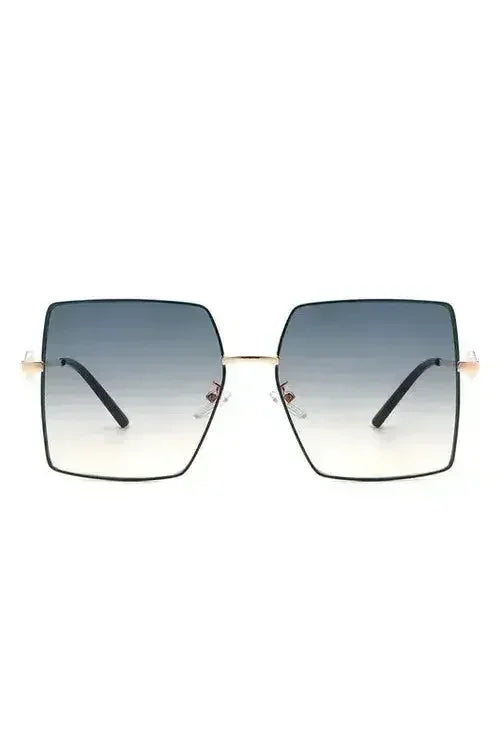 Square Oversize Flat Top Large Fashion Sunglasses