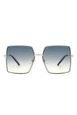 Square Oversize Flat Top Large Fashion Sunglasses