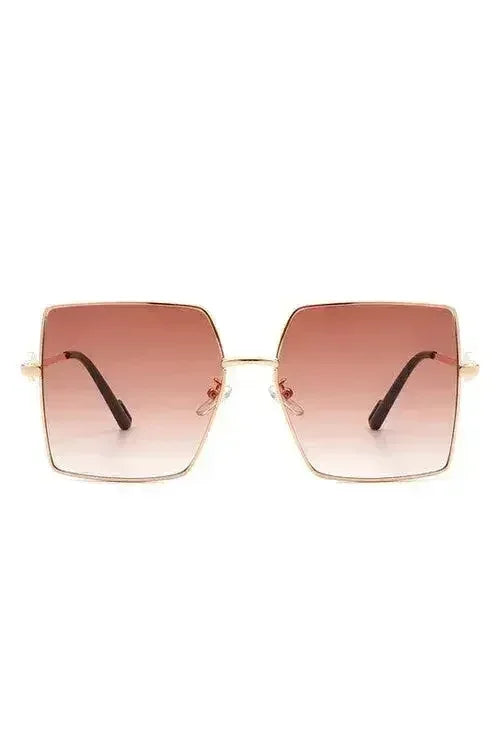 Square Oversize Flat Top Large Fashion Sunglasses