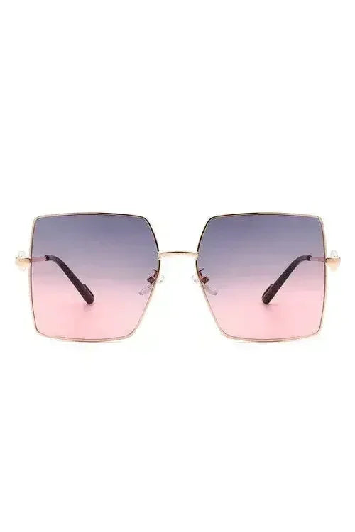 Square Oversize Flat Top Large Fashion Sunglasses