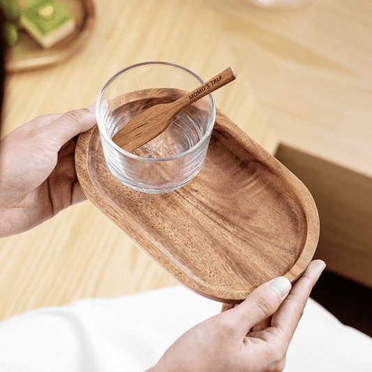 Elegant MultiPurpose Wooden Tray for Serving Snacks | Kitchen + Metal