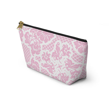 Customizable: Chic Floral Accessory Pouch | Makeup Bag, Organizer, Travel Essentials, Gift for Her, Pink Floral Design