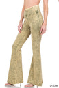 ZENANA Acid Wash High Waist Raw Edge Hem Pants
