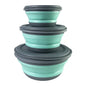 3Piece Collapsible Silicone Bowls Set with Lids