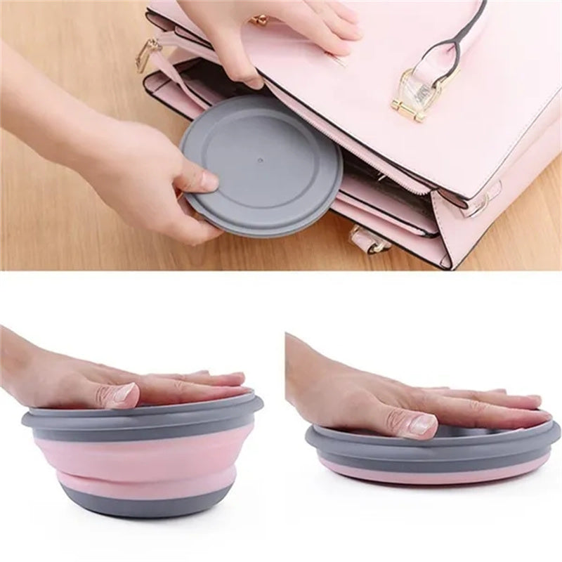 3Piece Collapsible Silicone Bowls Set with Lids