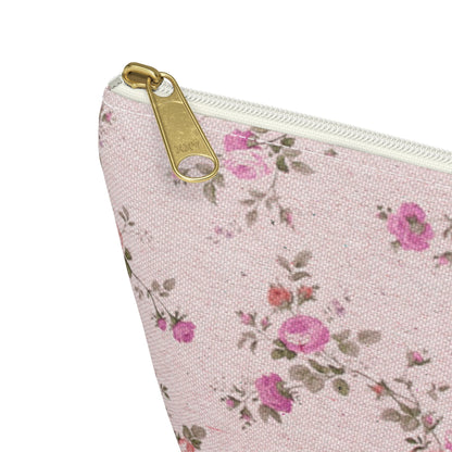Customizable: Floral Accessory Pouch, Makeup Bag, Travel Organizer, Gift for Her, Pink Floral Bag, Cosmetic Case, Everyday Essentials