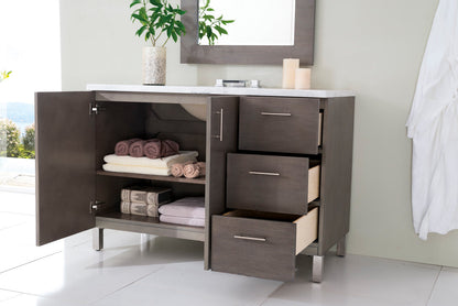Metropolitan 48" Single Vanity Cabinet, Silver Oak