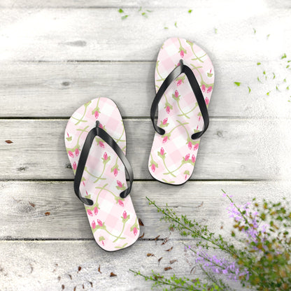 Customizable: Chic Floral Flip Flops for Summer Fun, Beach Vacation Sandals, Garden Party Footwear, Stylish Slip-Ons, Spring Accessories
