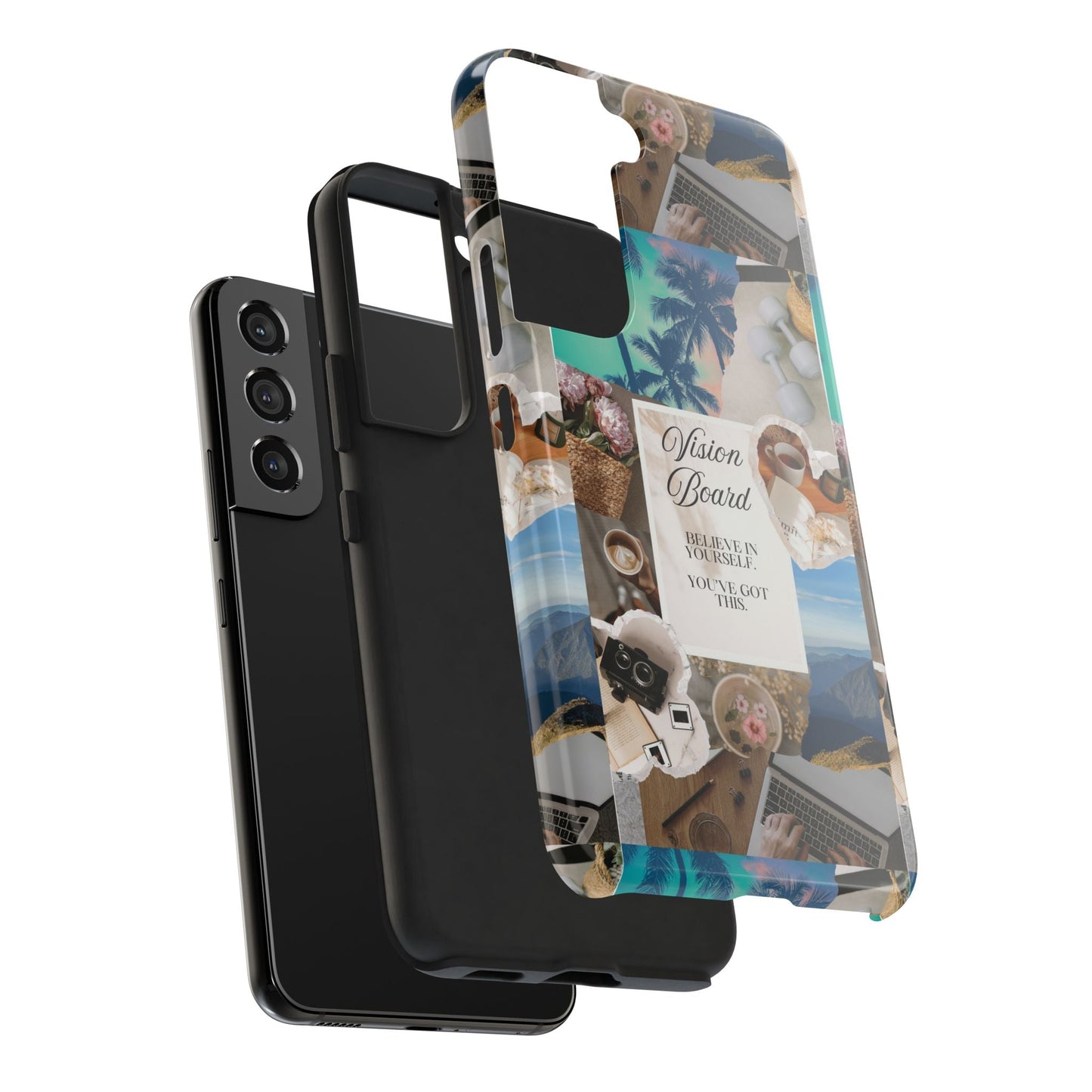 Inspiring Vision Board Phone Case, Motivational Tough Case, Adventurous Gift for Her, Self-Care, Dream Big, Unique Phone Accessory
