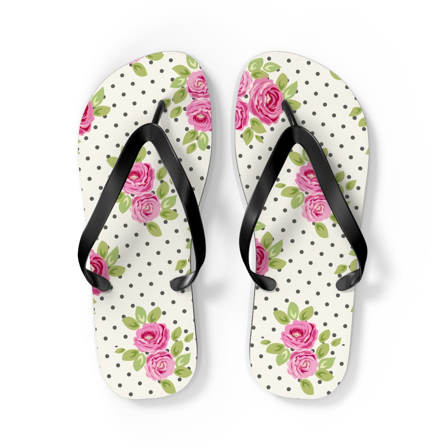 Customizable: Floral Flip Flops, Comfortable Summer Sandals, Beach Footwear, Gift for Vacation, Floral Patterns