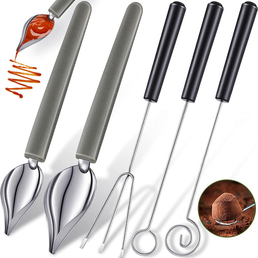 Decorative Chocolate Dipping and Art Spoons Set