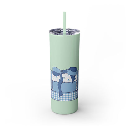 Customizable: Girly Book Club Skinny Tumbler with Straw, 20oz | Perfect for Events, Gifts, Coffee, and Summer Drinks