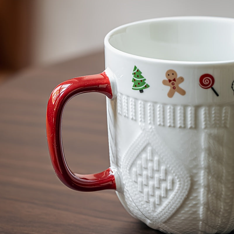Elegant Ceramic Christmas Mugs  Perfect Gift for Her