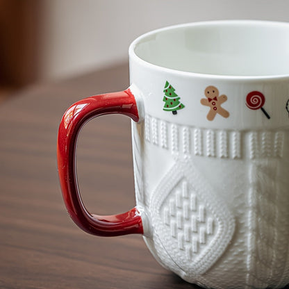 Elegant Ceramic Christmas Mugs  Perfect Gift for Her