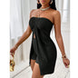 2 Piece Outfits Elegant Textured Strapless Ruched