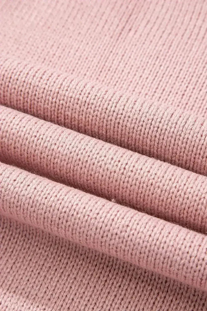 Pink Sweet Bow Drop Sleeve Round Neck Sweater