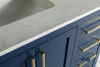 Ashley 72" Blue Double Bowls Bathroom Cabinet | Hardware | Kitchen + Metal