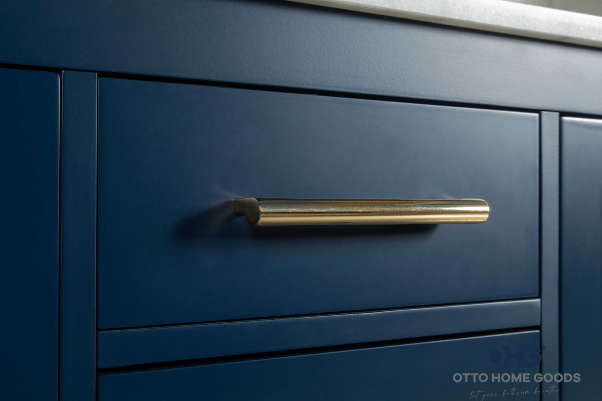 Ashley 72" Blue Double Bowls Bathroom Cabinet | Hardware | Kitchen + Metal