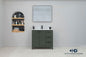 Frame 36" Pine Green Bathroom Vanity with Integrated Sink & Black Hardware