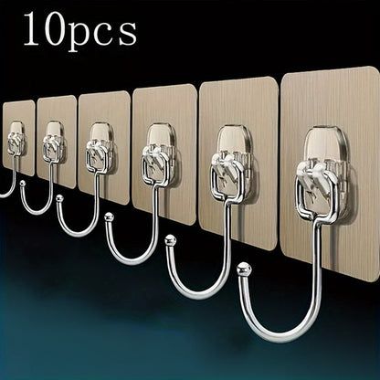 Set of 5/10 Large Adhesive Wall Hooks for Bathroom  Kitchen