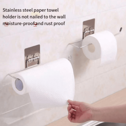 Stainless Steel Wall-Mounted Paper Towel Holder - Versatile Kitchen &