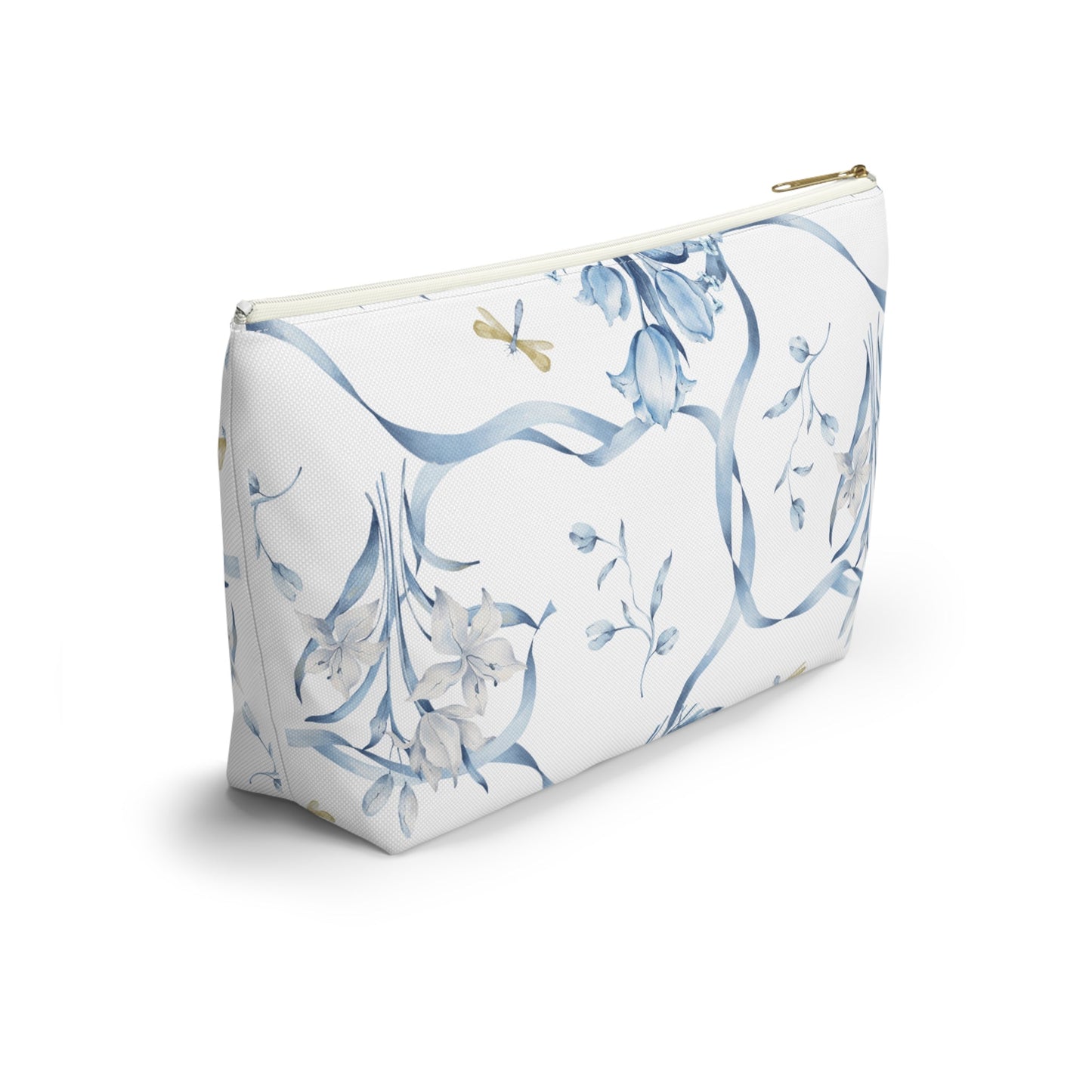 Customizable: Floral T-bottom Accessory Pouch | Gift for Her, Makeup Bag, Travel Organizer, Storage Solution, Spring Decor