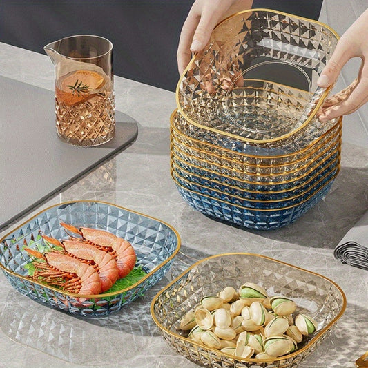 Elegant 4Piece Fruit and Dessert Bowl Set with Gold Rim