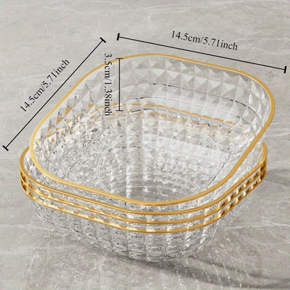 Elegant 4Piece Fruit and Dessert Bowl Set with Gold Rim