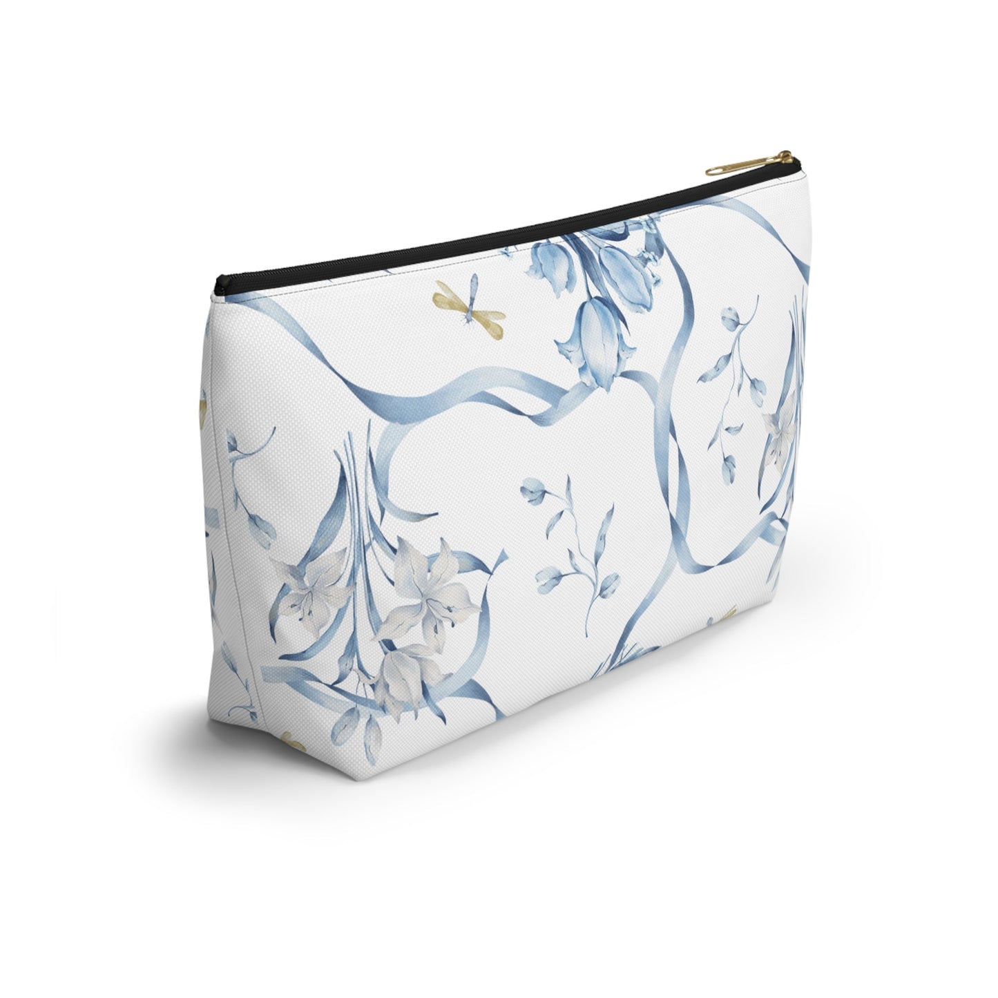 Customizable: Floral T-bottom Accessory Pouch | Gift for Her, Makeup Bag, Travel Organizer, Storage Solution, Spring Decor