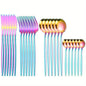 24Piece Gold Stainless Steel Portuguese Flatware Set