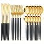 24Piece Gold Stainless Steel Portuguese Flatware Set