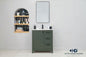 Frame 30" Pine Green Bathroom Vanity with Integrated Sink & Black Hardware