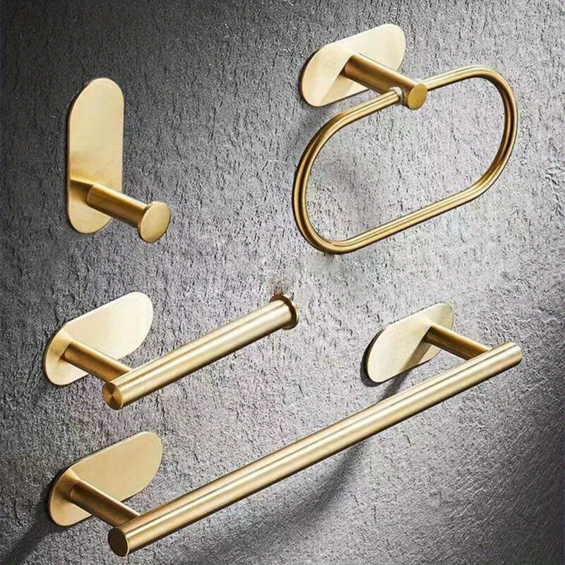 SelfAdhesive Gold Towel Bar  No Drill Needed