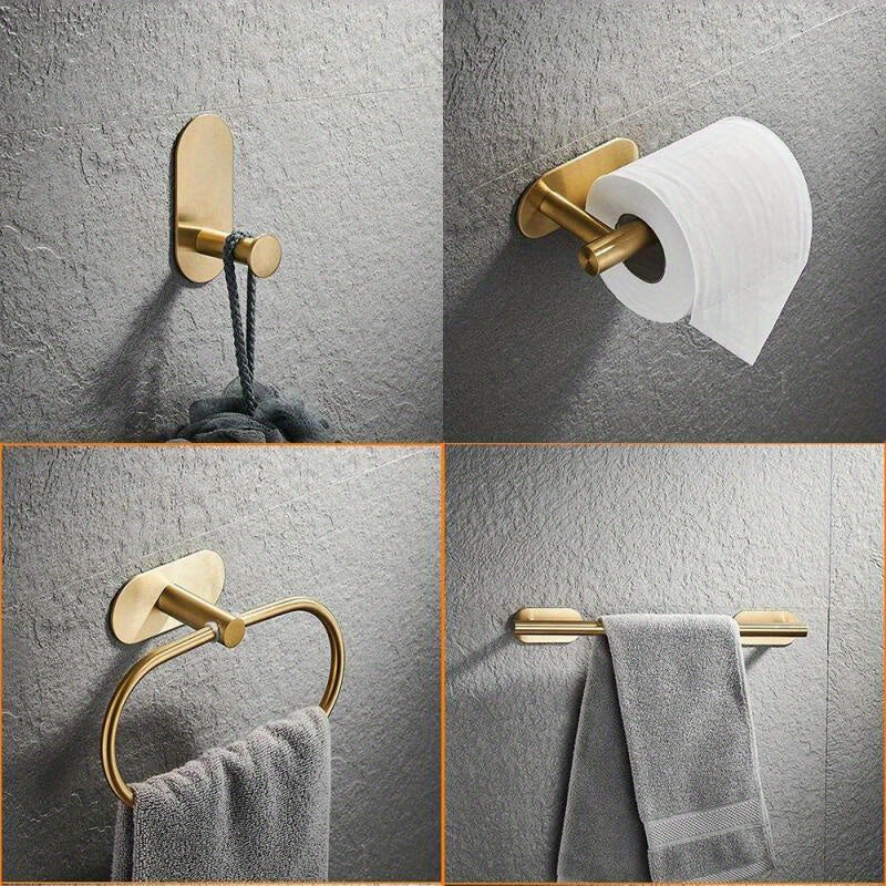 SelfAdhesive Gold Towel Bar  No Drill Needed