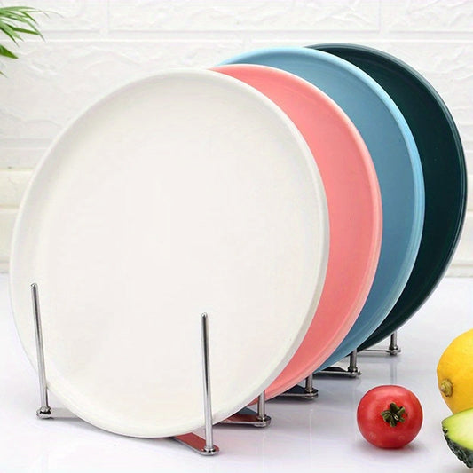 stainless steel organizer holding multi color plate 