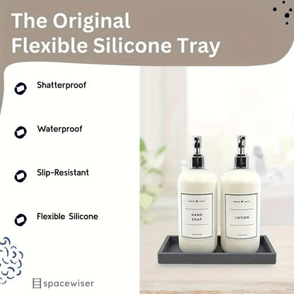 Elegant Silicone Vanity Tray for Organized Bathroom  Decor