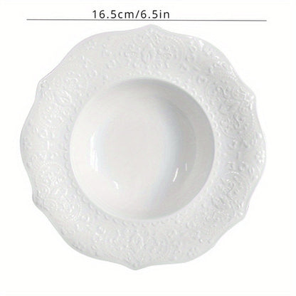 Vintage Lace Ceramic Plate  Nordic Style Elegance