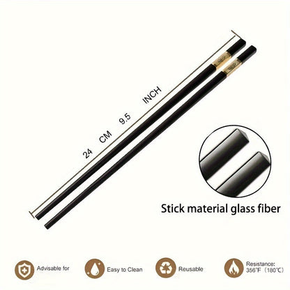 Durable NonSlip Fiberglass Chopsticks Reusable Dishwasher Safe
