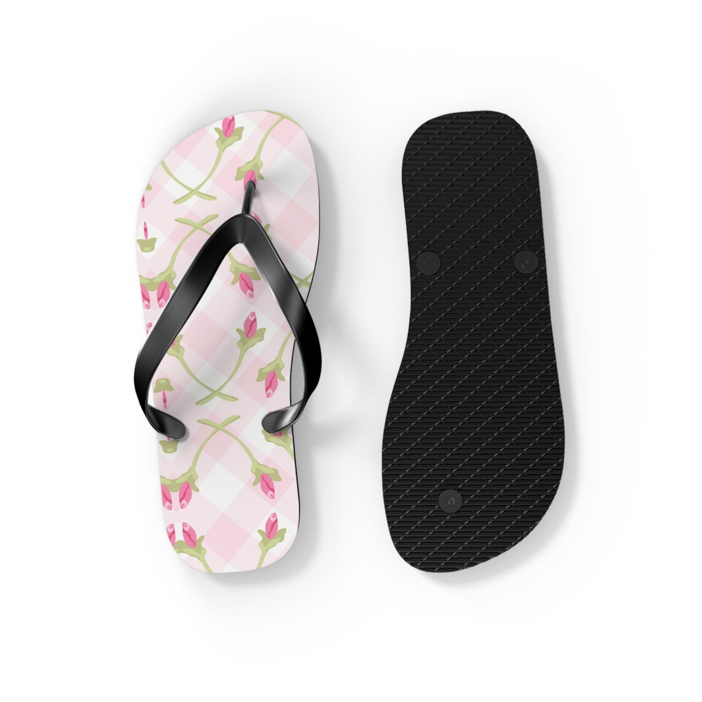 Customizable: Chic Floral Flip Flops for Summer Fun, Beach Vacation Sandals, Garden Party Footwear, Stylish Slip-Ons, Spring Accessories