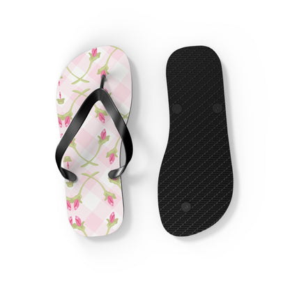 Customizable: Chic Floral Flip Flops for Summer Fun, Beach Vacation Sandals, Garden Party Footwear, Stylish Slip-Ons, Spring Accessories