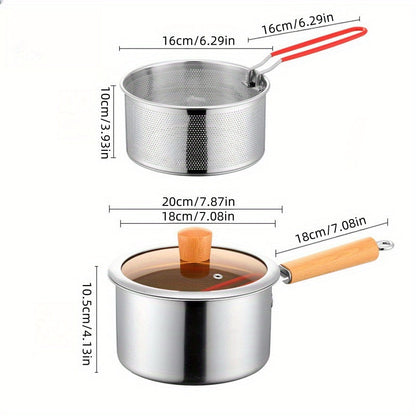 Stainless Steel MultiPurpose Cookware Set with Fry Basket