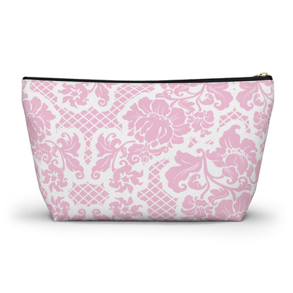 Customizable: Chic Floral Accessory Pouch | Makeup Bag, Organizer, Travel Essentials, Gift for Her, Pink Floral Design