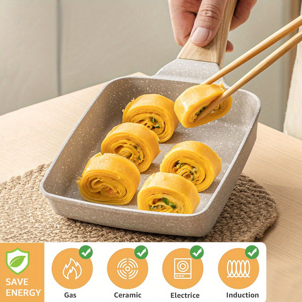 NonStick Japanese Omelette Pan with Wood Handle