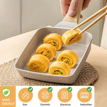 NonStick Japanese Omelette Pan with Wood Handle