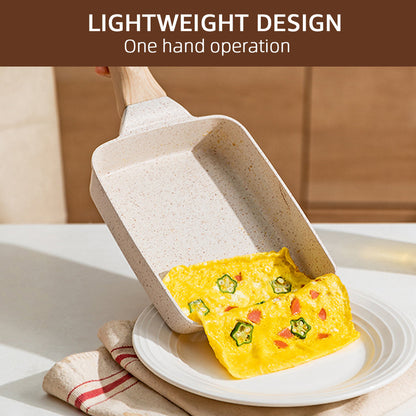 NonStick Japanese Omelette Pan with Wood Handle