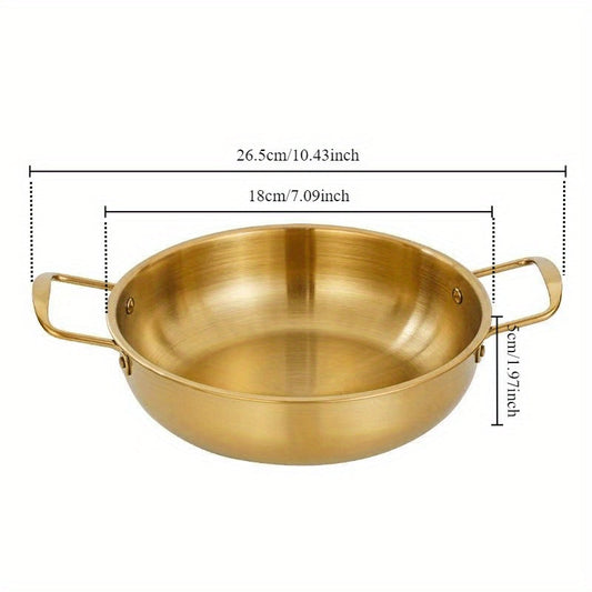 Golden Stainless Steel Korean Noodles and Soup Pan