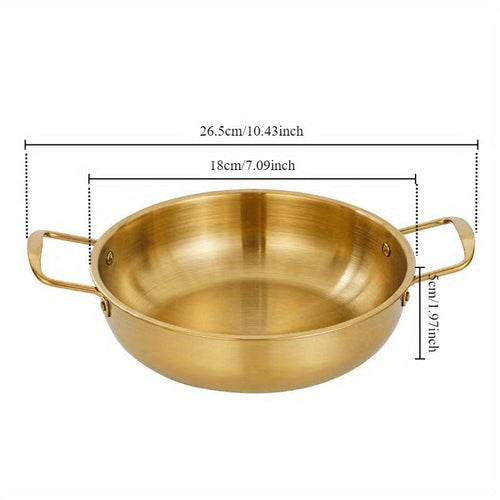 Golden Stainless Steel Korean Noodles and Soup Pan