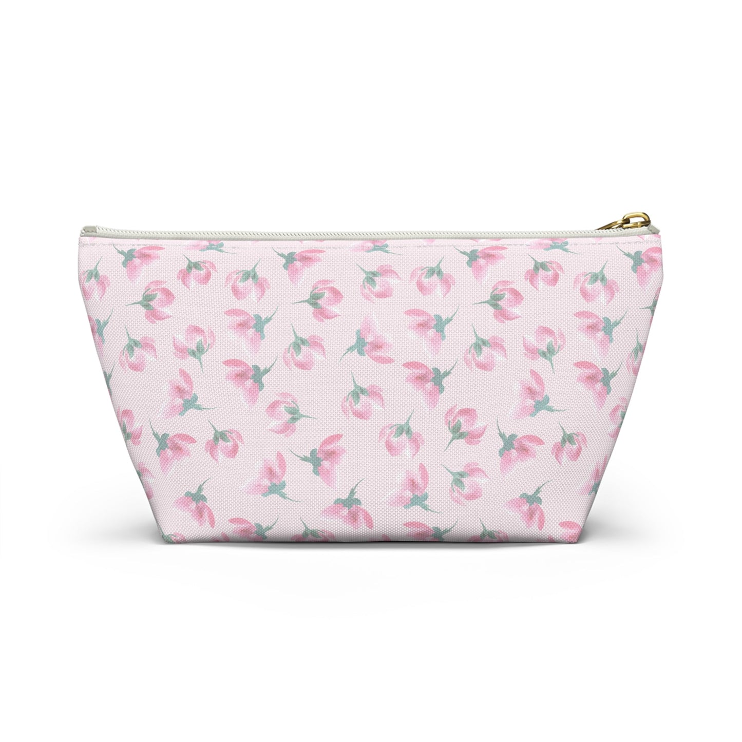 Customizable: Floral Accessory Pouch, Makeup Bag, Travel Case, Pink Flower Pouch, Gift for Her, Cosmetic Clutch, Everyday Organizer